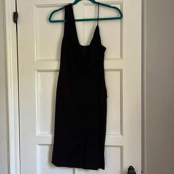 Nicole Miller Atelier black LBD asymmetrical - Picture 1 of 5